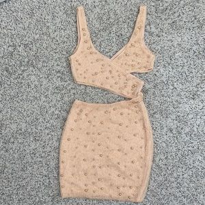 Oh Polly Pearl Nude Dress